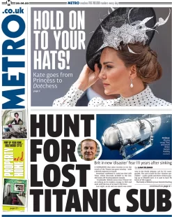 Metro – Hunt for lost Titanic sub 