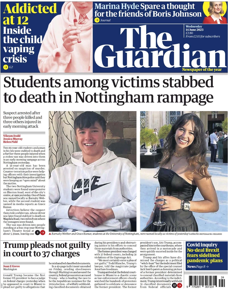 The Guardian - Students among victims stabbed to death in Nottingham rampage