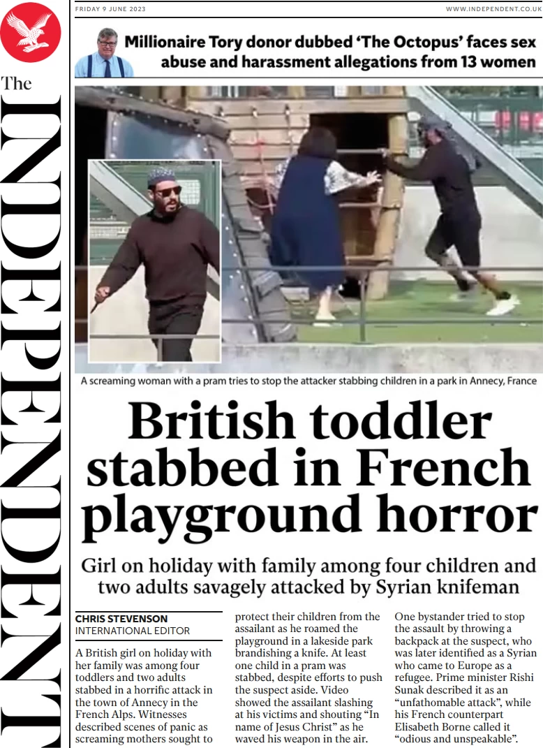 The Independent - British toddler stabbed in French playground horror