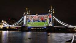 England captains Ben Stokes and Heather Knight projected onto London’s iconic Tower Bridge ahead of double Ashes series