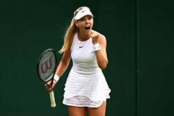 British No.1 Katie Boulter battles past Daria Saville after rain and protests