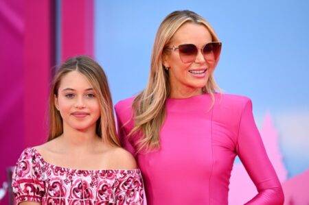 Super glam Amanda Holden and lookalike daughter Hollie, 11, rock the pink carpet for Barbie premiere