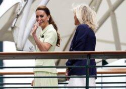 Kate Middleton is a vision in tennis ball green, sporting elegant £420 Self-Portrait dress at Wimbledon’s Centre Court