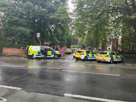 Man arrested after two police officers attacked with a knife