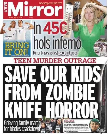 Daily Mirror – Save our kids from Zombie knife horror 