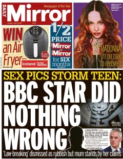 Daily Mirror – BBC star did nothing wrong 