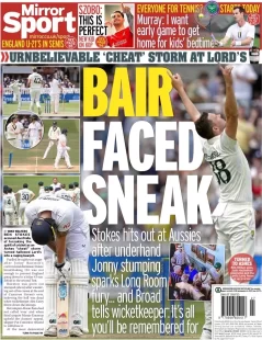 Daily Mirror Sport – ‘Bair faced sneak’ 