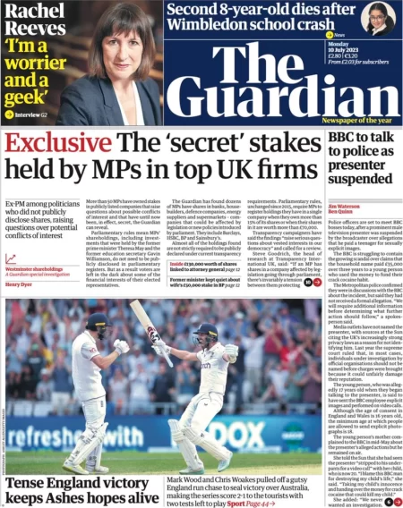 The Guardian – The ‘secret’ stakes held by MPs in top UK firms 