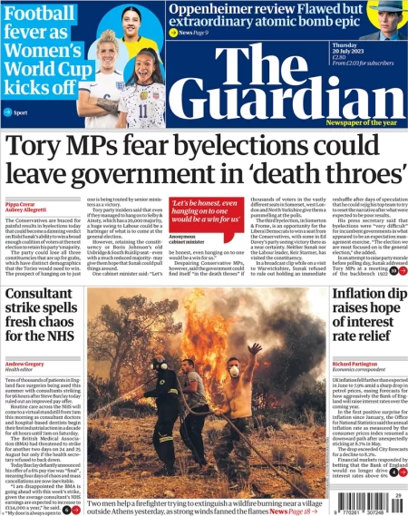 The Guardian – Tory MPs fear byelections could leave government in death throes