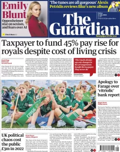 The Guardian – Taxpayer to fund 45% pay rise for royals despite cost of living crisis