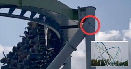 Rollercoaster with massive crack reopens ‘after scare’ in North Carolina