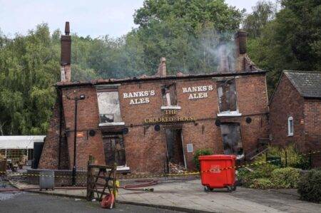 Fire destroys Britain’s wonkiest pub days after sale went through