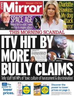 Daily Mirror – ITV hit by more bullying claims