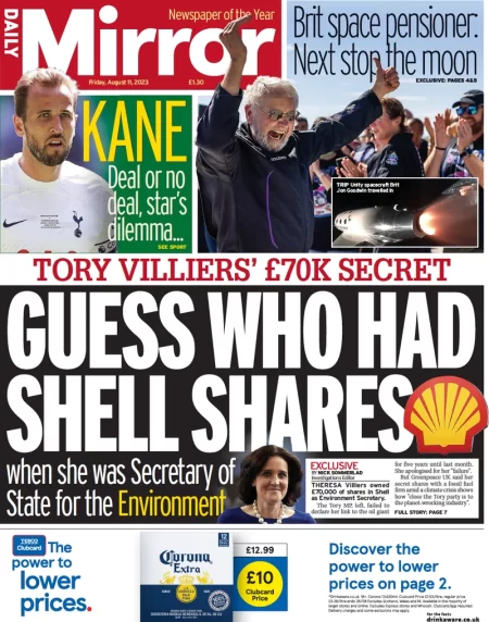 Daily Mirror – Guess who had shell shares