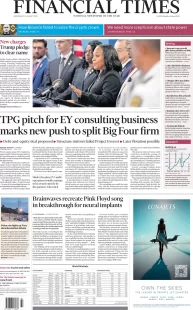 Financial Times – TPG pitch for EY consulting business marks new push to split Big Four firms