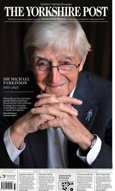 The Yorkshire Post – Sir Michael Parkinson 1935-2023 