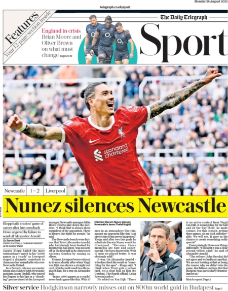 Telegraph Sport – Nunez silences Newcastle