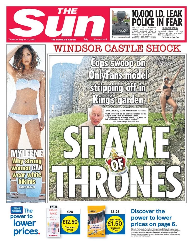 The Sun - Shame of thrones