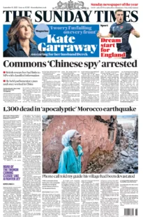 The Sunday Times – Commons ‘Chinese spy’ arrested