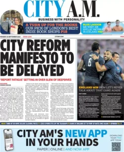 CITY AM – City reform manifesto to be delayed 