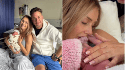 Laura Anderson reveals nasty bruises on arm after giving birth to baby girl