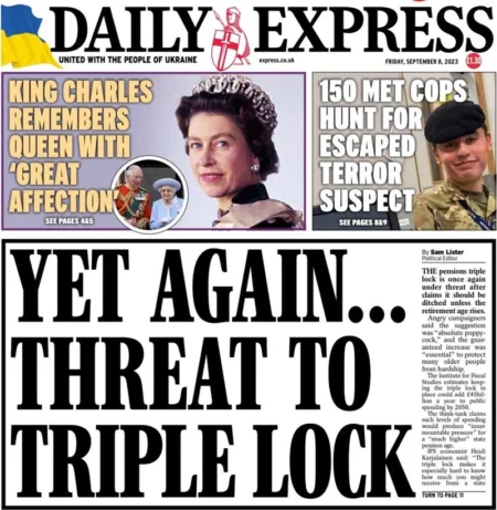 Daily Express – Yet again a threat to triple lock