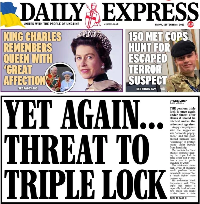 Daily Express - Yet again a threat to triple lock