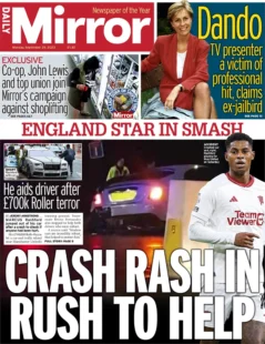 Daily Mirror – Crash Rash In Rush To Help 