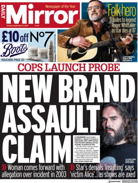 Daily Mirror – New Brand assault claim 