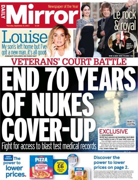 Daily Mirror – End 70 tears of nukes cover-up