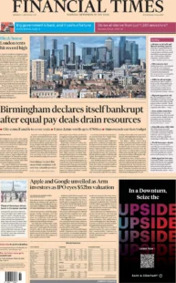 Financial Times – Birmingham declares itself bankrupt after equal pay deal drains resources 