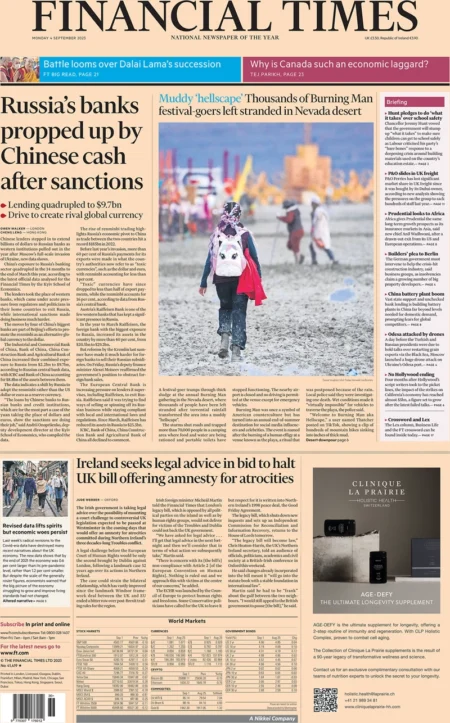 Financial Times – Russia’s banks propped up by Chinese cash after sanctions 