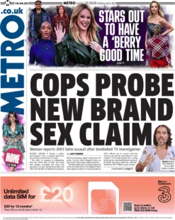 Metro – Cops probe new Brand sex claim