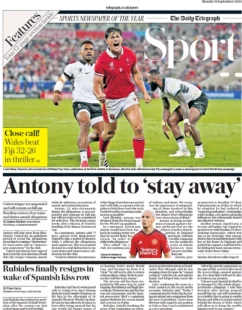 Daily Telegraph Sport -Antony told to stay away 