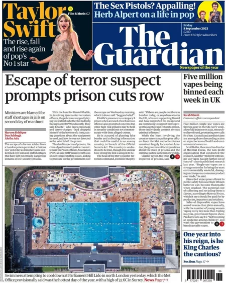 The Guardian – Escape of terror suspect prompts prison cuts row