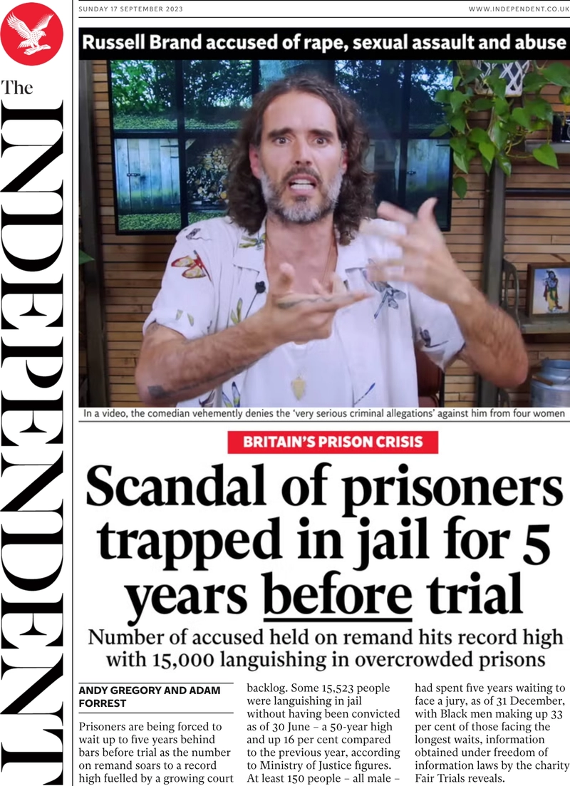 The Independent - Russell Brand accused of rape, sexual assault and abuse