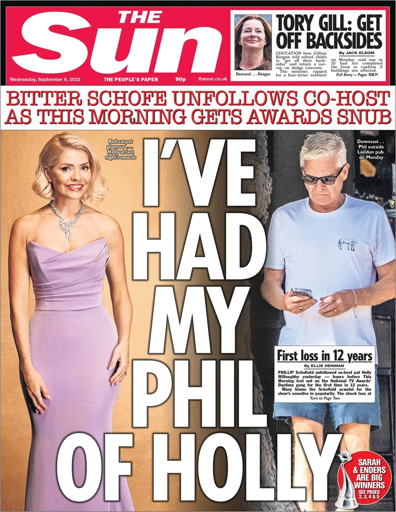 The Sun - ‘I’ve had my Phil of Holly’ 