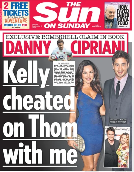 The Sun on Sunday – Danny Cipriani: Kelly cheated on Thom with me 