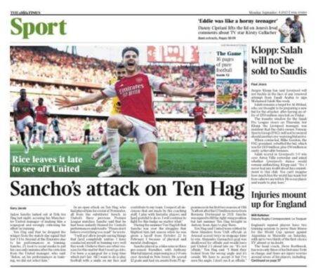 Times Sport – Sancho’s attack on Ten Hag