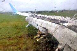 Tui flight skids off end of runway after landing in Storm Babet