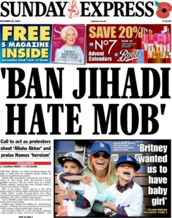 Sunday Express – ‘Ban Jihadi hate mob’ 