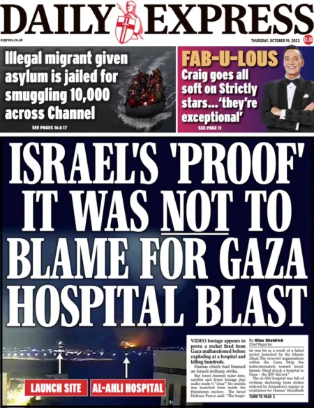 Daily Express – Israel’s proof it was not to blame for Gaza hospital blast 