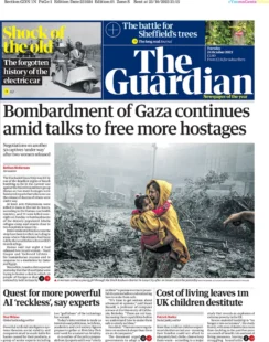 The Guardian – Bombardment of Gaza continues amid talks to free more hostages 