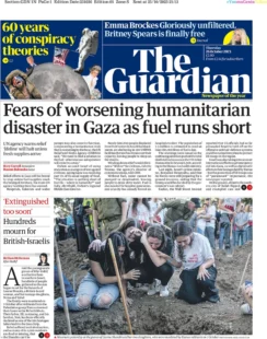 The Guardian – Fears of worsening humanitarian disaster in Gaza as fuel runs short 