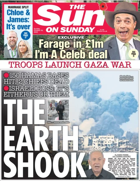 The Sun on Sunday – Troops launch Gaza war: The Earth Shook