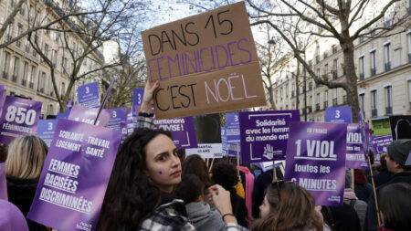 Thousands march in France to condemn violence against women