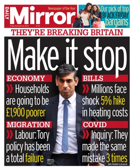 Daily Mirror – They’re breaking Britain: Make it stop 