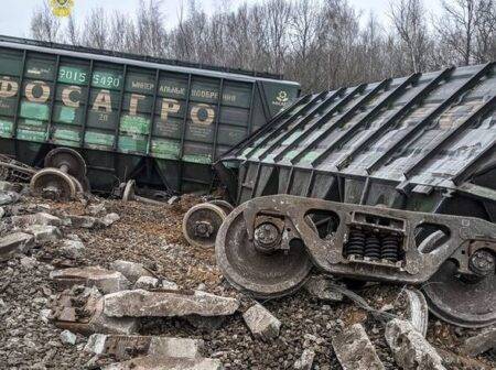 Russian train derails after suspected ‘sabotage explosion’