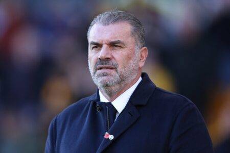 Ange Postecoglou reacts to Tottenham’s late collapse against Wolves