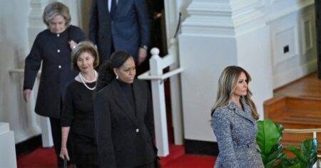 Melania Trump leads fellow former first ladies into Rosalynn Carter memorial